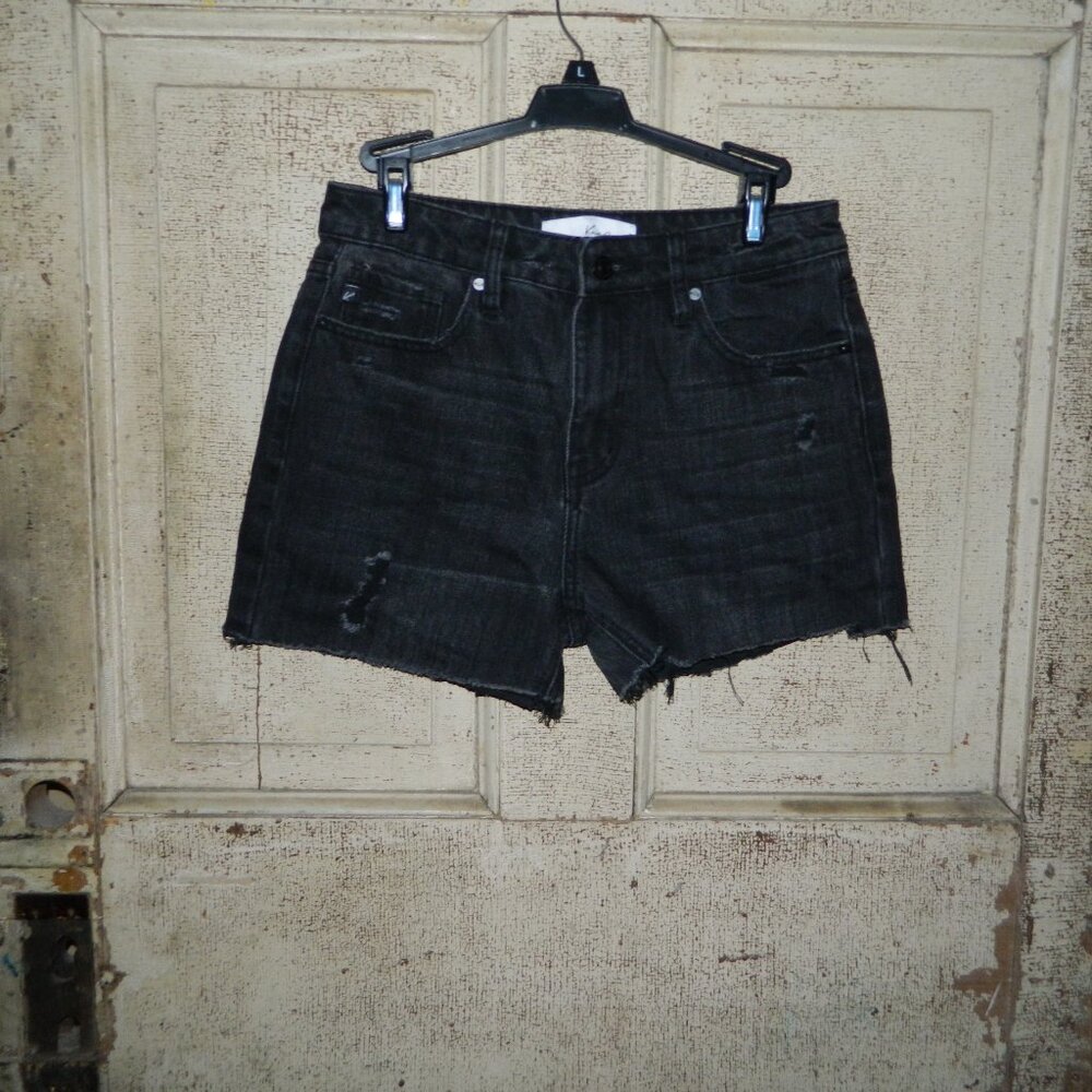 KanCan Distressed Black Cut Off Raw Hem Shorts Size 5/26 (SS-5)